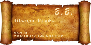 Biburger Bianka névjegykártya